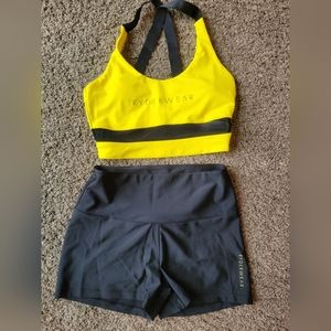 RYDERWEAR biker shorts and long-line sports bra